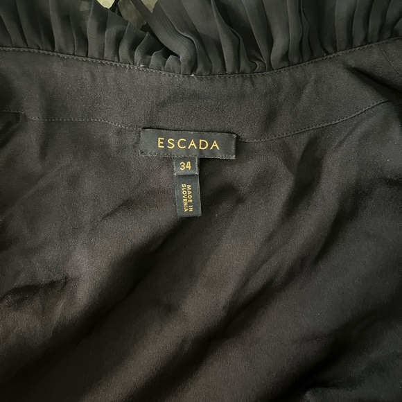 Escada 100% Silk Body Ruffle Blouse Top Size 34/ US 4 - Picture 12 of 14